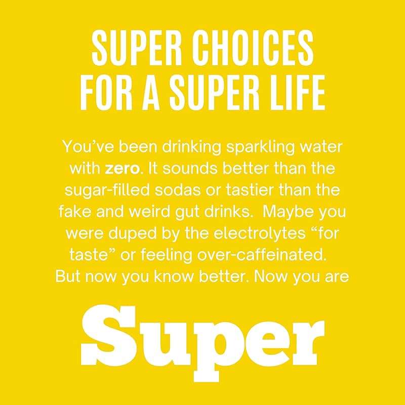 Super Seltzer Sparkling Water with Electrolytes and Vitamins, Original 6-Flavor Variety Pack, Naturally Flavored, 12 Fl Oz, Pack of 6 cans - Image 7