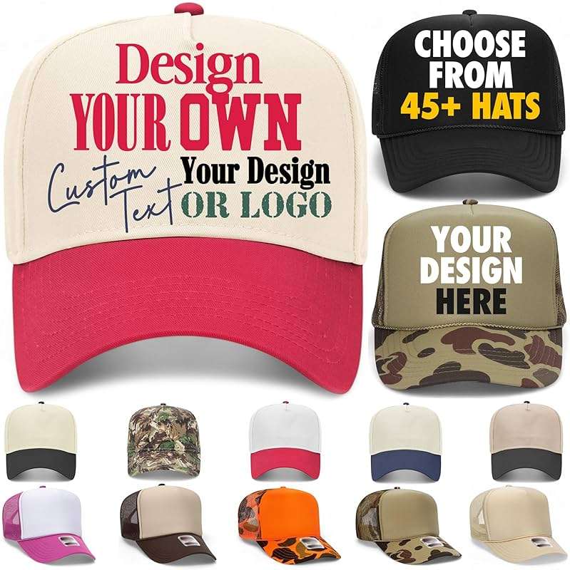 Design Your Own Custom Vintage Trucker Hat | Upload Text, Logo, Or Image | Premium Snapback Baseball Hat for Men & Women - Image 1