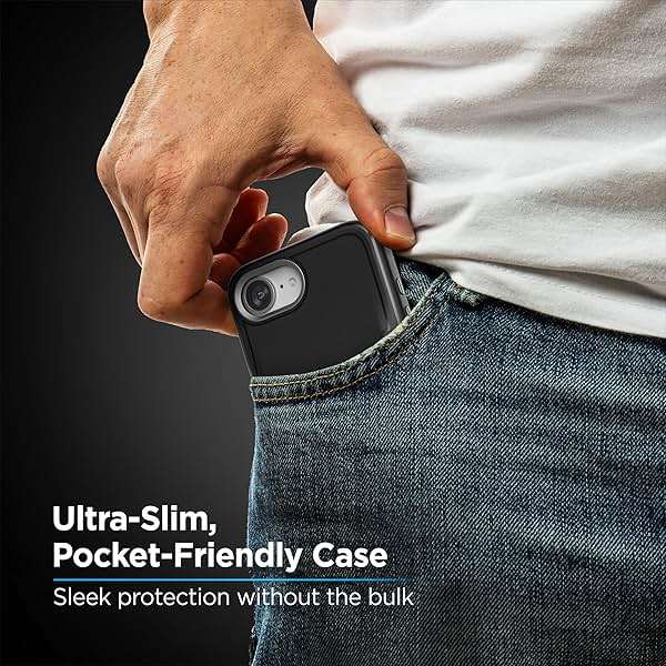 ENCASED Card Case for iPhone 16e, iPhone 17e Wallet Case with Secure Credit Card Holder Slot (Cache Series), Matte Black - Image 5
