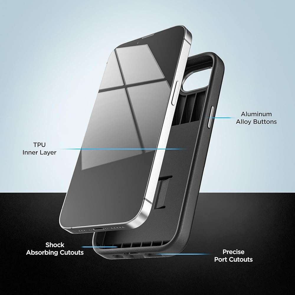 ENCASED Card Case for iPhone 16e, iPhone 17e Wallet Case with Secure Credit Card Holder Slot (Cache Series), Matte Black - Image 6