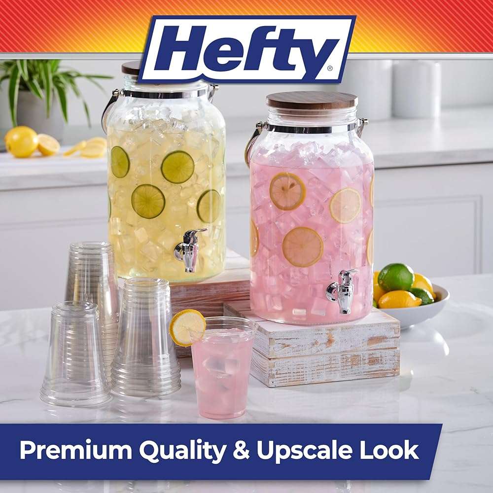 Hefty Party Perfect Clear Plastic Cups, 18 Ounce, 140 Count - Image 2