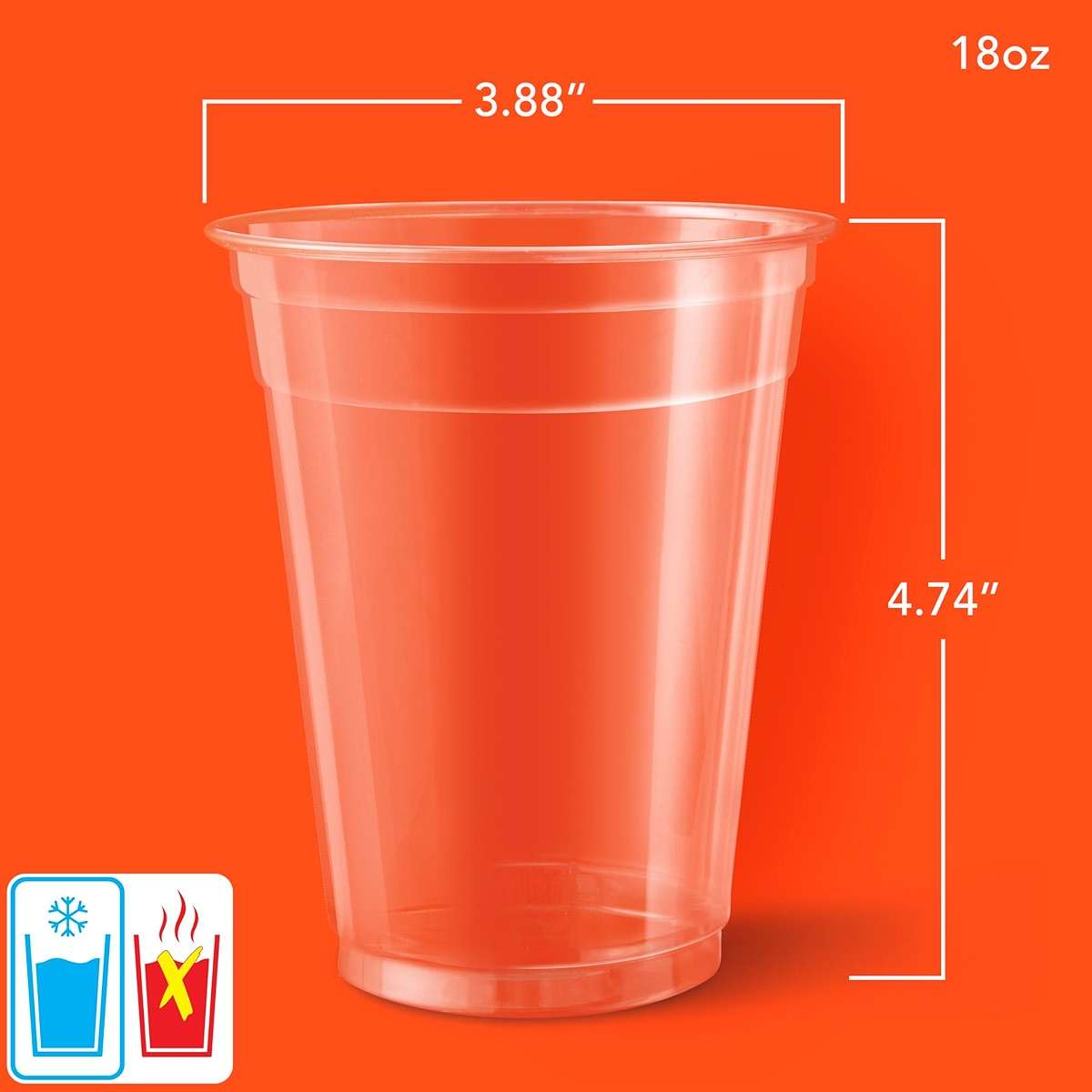 Hefty Party Perfect Clear Plastic Cups, 18 Ounce, 140 Count - Image 3