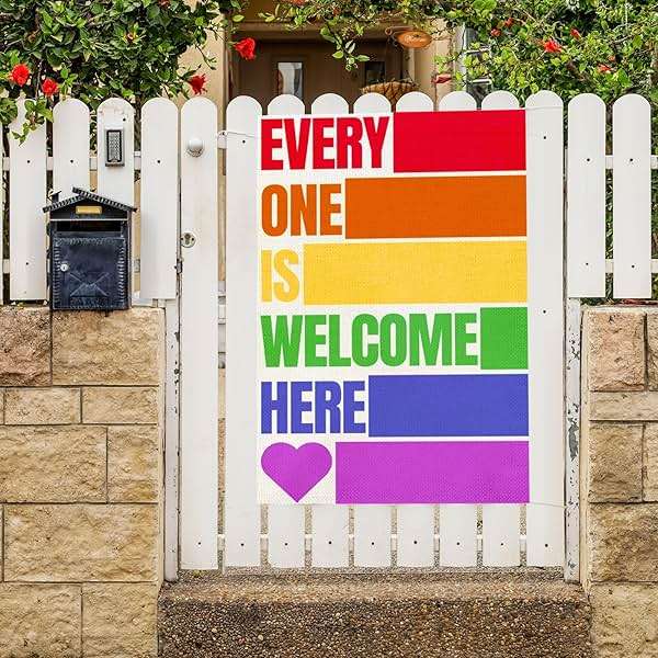 Pride Garden Flag - Pride Decorations LGBT Garden Flags LGBT Themed Decorations Rainbow Theme Welcome Banner Outdoor Yard Garden Decorations Double Side 12 x 18 inches - Image 3