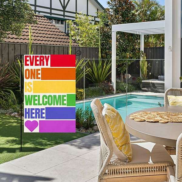 Pride Garden Flag - Pride Decorations LGBT Garden Flags LGBT Themed Decorations Rainbow Theme Welcome Banner Outdoor Yard Garden Decorations Double Side 12 x 18 inches - Image 4