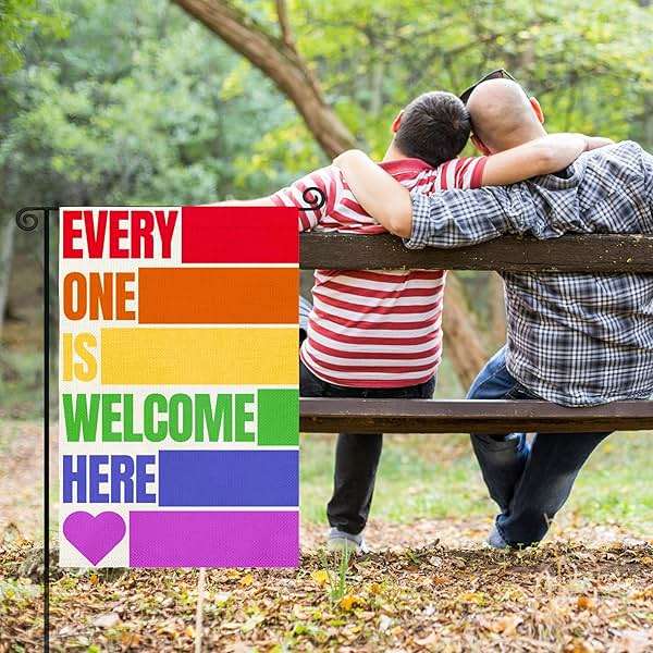 Pride Garden Flag - Pride Decorations LGBT Garden Flags LGBT Themed Decorations Rainbow Theme Welcome Banner Outdoor Yard Garden Decorations Double Side 12 x 18 inches - Image 7
