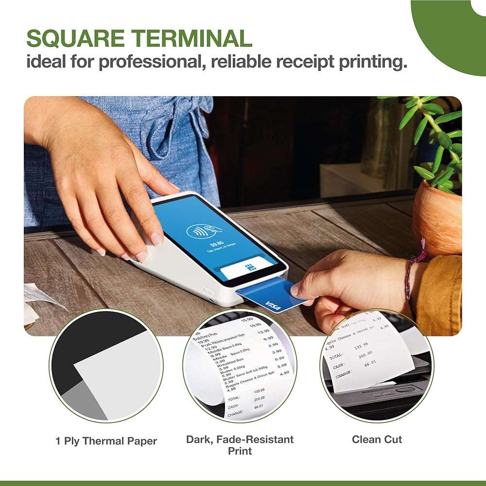 Receipt Paper Roll for Square Terminal Credit Card Machine -50 rolls - Image 5