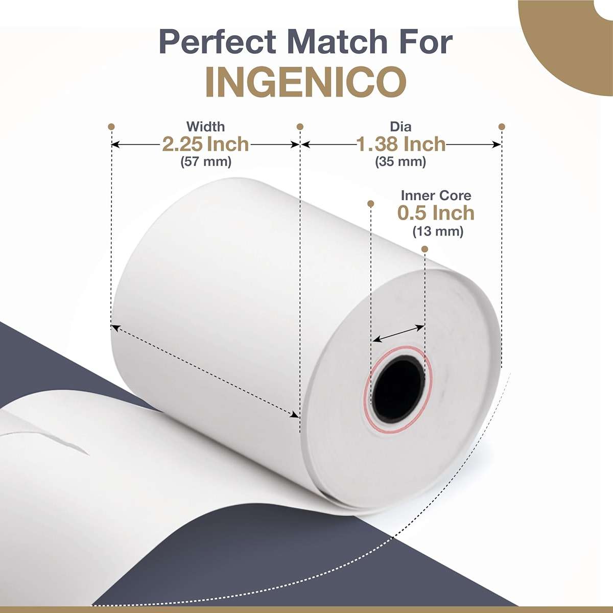 Thermal Paper Rolls for Ingenico Desk 3500, Desk 5000, Move 5000, ICT220, ICT250, DX8000 – BPA‑Free Receipt Paper for Credit Card Machines – 10 Rolls - Image 3