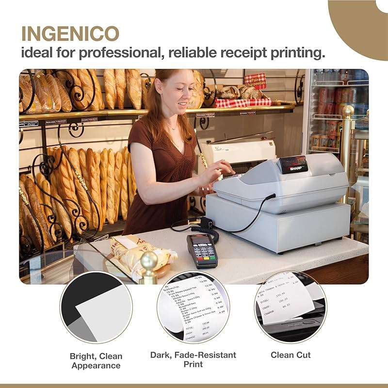 Thermal Paper Rolls for Ingenico Desk 3500, Desk 5000, Move 5000, ICT220, ICT250, DX8000 – BPA‑Free Receipt Paper for Credit Card Machines – 10 Rolls - Image 5