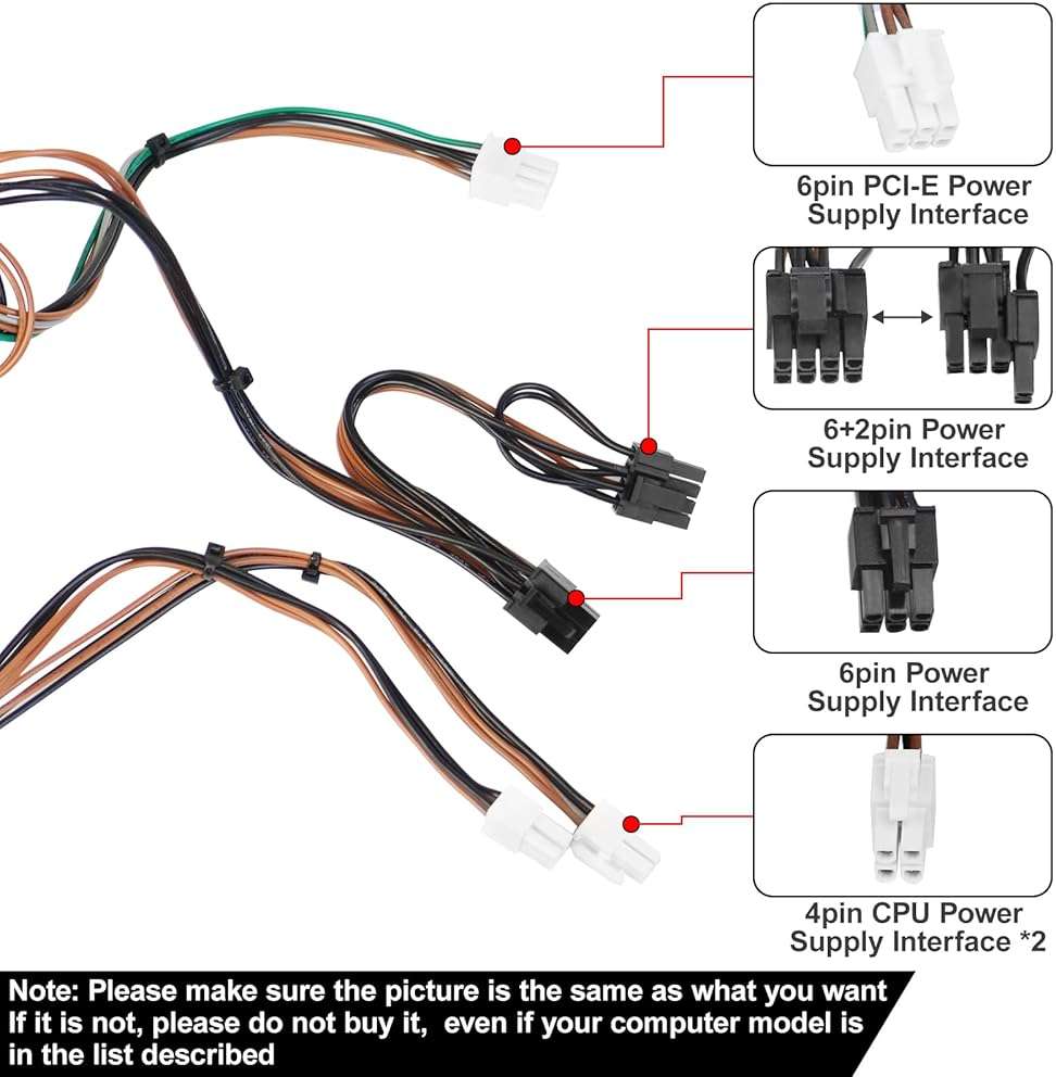 LXun Upgrad 500w D500EPM-00 H500EPM-00 Power Supply Compatible with Dell Optiplex 7080MT 7070MT 7060MT XPS 8940MT 3050MT 3650 3670 3050 36715 5060 G5-5090 7080 3260 3681 4FWF7 5K7J8 Y7R0X H460EBM-00 - Image 4