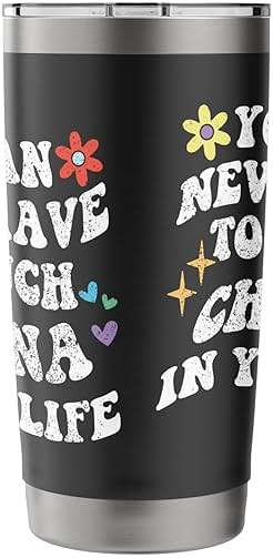 Retro Groovy You Can Never Have Too Much Channa In Your Life Stainless Steel Insulated Tumbler - Image 3