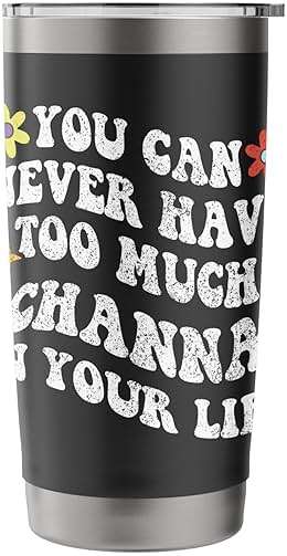 Retro Groovy You Can Never Have Too Much Channa In Your Life Stainless Steel Insulated Tumbler - Image 4