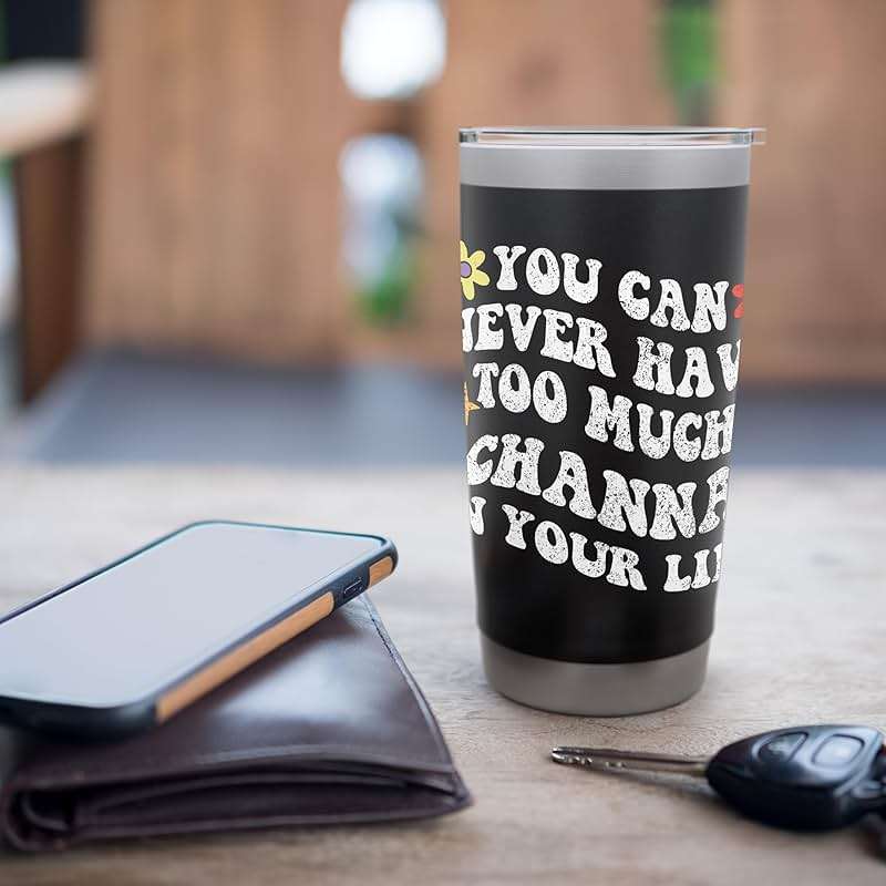 Retro Groovy You Can Never Have Too Much Channa In Your Life Stainless Steel Insulated Tumbler - Image 7