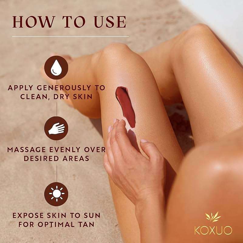 Carotene Tanning Gel for Deep Natural Tan – Tanning Accelerator with Coconut Oil, Carrot Extract & Vitamin E – Bronzing Body Moisturizer for Indoor & Outdoor Use - Image 5