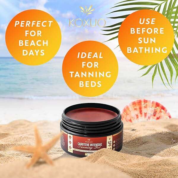 Carotene Tanning Gel for Deep Natural Tan – Tanning Accelerator with Coconut Oil, Carrot Extract & Vitamin E – Bronzing Body Moisturizer for Indoor & Outdoor Use - Image 6