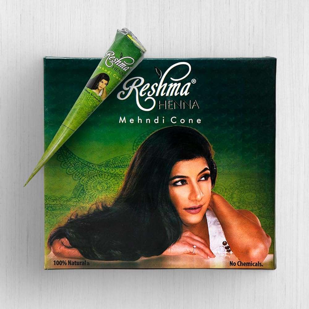 Reshma Beauty 3 Pack of Rajasthani Jumbo Cones for Hair, 50g Each–Almost Double the Size of Regular Cones, 100% Natural Ready-to-Use Paste Reddish Brown Hair Color with Ayurvedic Hair Dye - Image 1