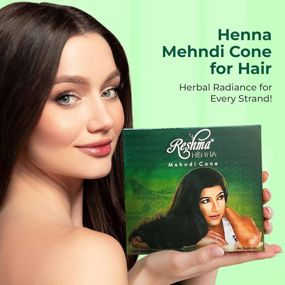 Reshma Beauty 3 Pack of Rajasthani Jumbo Cones for Hair, 50g Each–Almost Double the Size of Regular Cones, 100% Natural Ready-to-Use Paste Reddish Brown Hair Color with Ayurvedic Hair Dye - Image 8