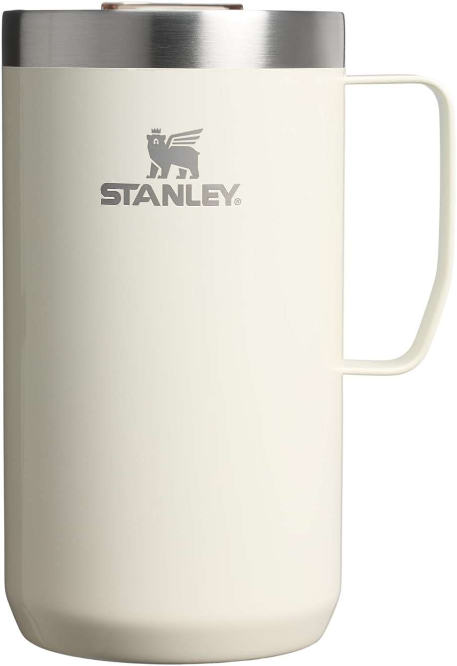 STANLEY Everyday Camp Mug 24oz | Drink Through Lid | Cup for Coffee, Tea and Drinks | Insulated Stainless Steel Coffee Mug | BPA-Free | Cream Gloss - Image 1