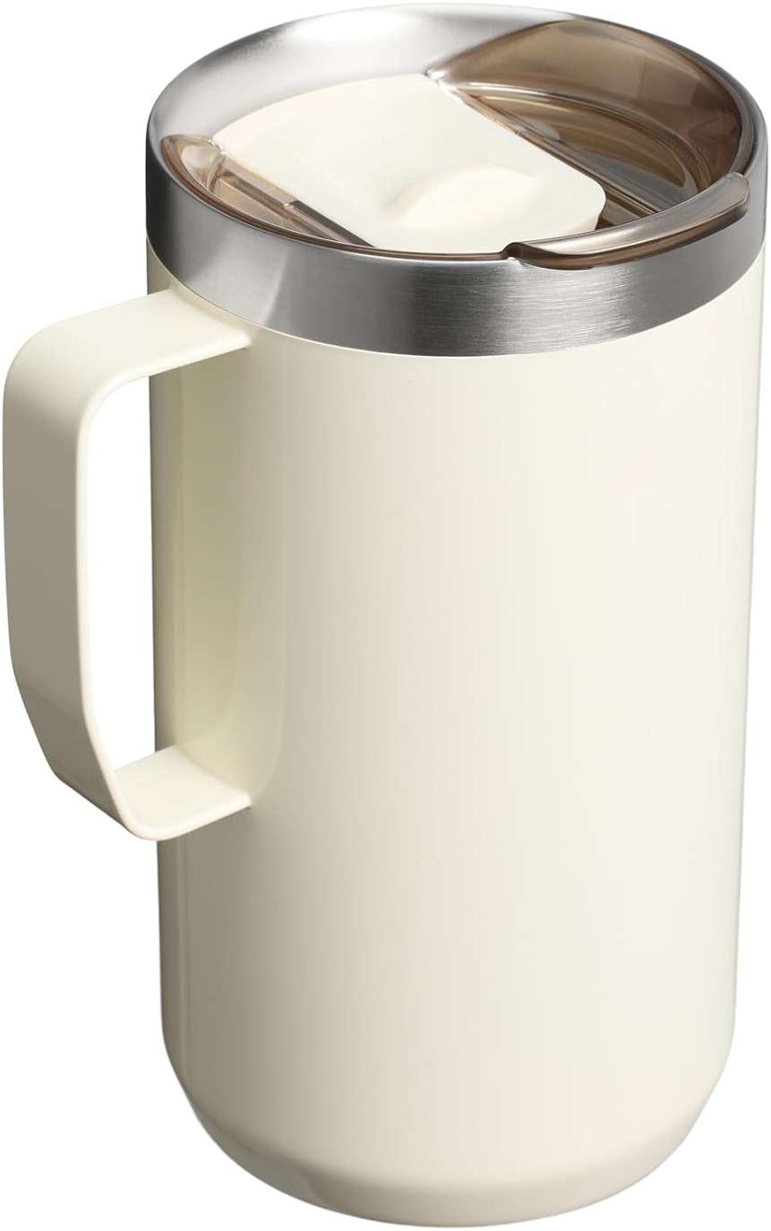 STANLEY Everyday Camp Mug 24oz | Drink Through Lid | Cup for Coffee, Tea and Drinks | Insulated Stainless Steel Coffee Mug | BPA-Free | Cream Gloss - Image 3