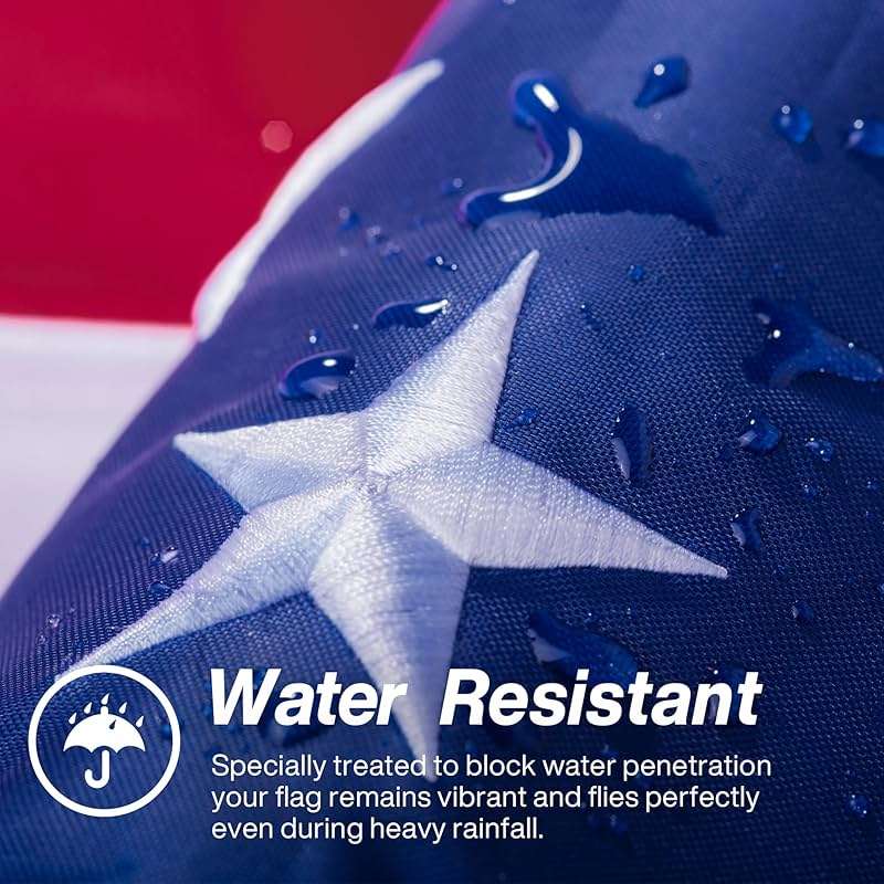 American Flag 6x10 ft Long Lasting US Flag, Heavy Duty Polyester, Embroidered Stars, Sewn Stripes, Brass Grommets, UV Protection Perfect for Outdoors! USA Flag - Image 4