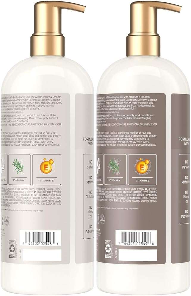 SheaMoisture Shampoo & Conditioner, Moisture & Smooth for Wavy, Curly Hair Strengthening & Frizz Control, 34 Oz Ea - Image 2