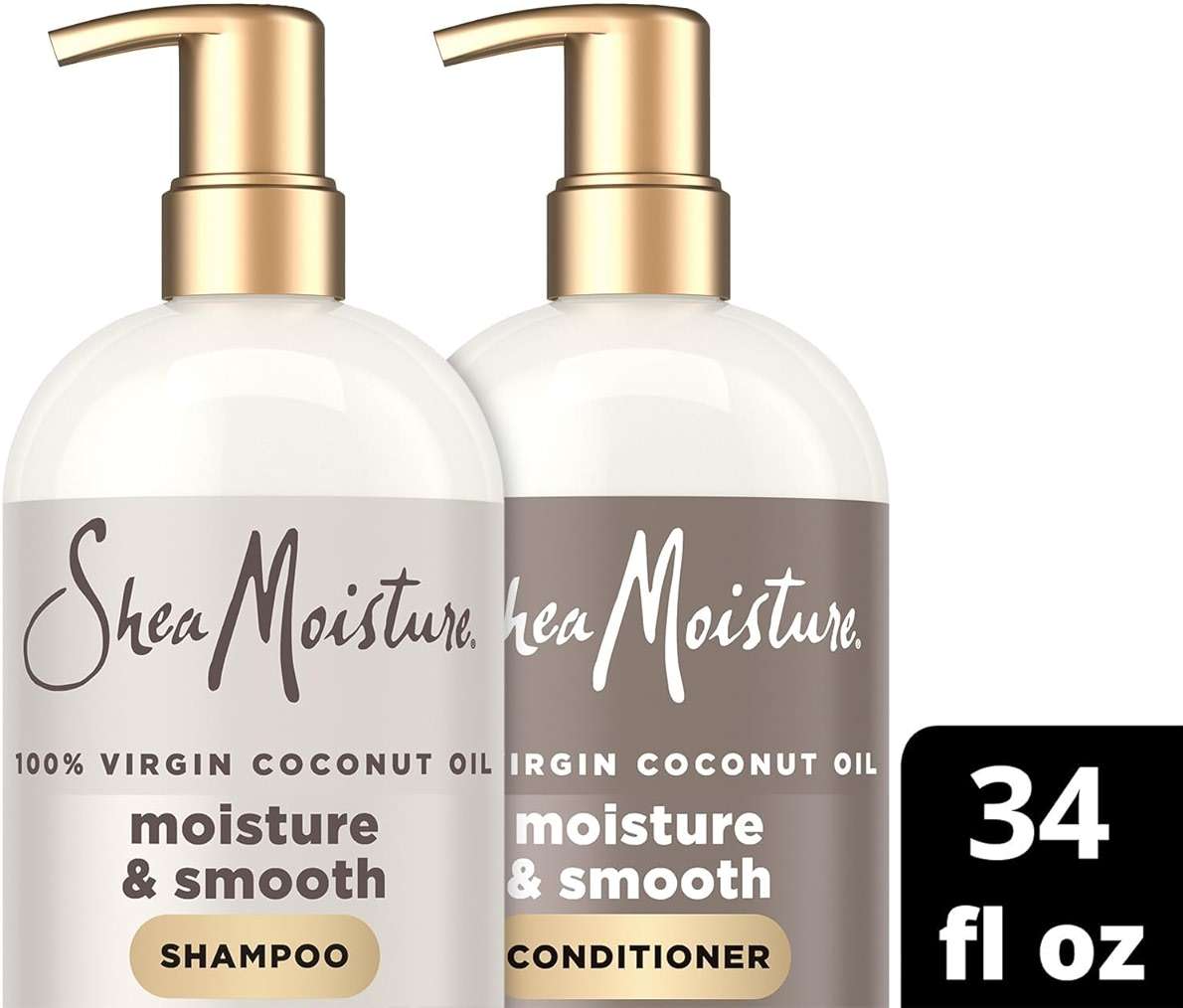SheaMoisture Shampoo & Conditioner, Moisture & Smooth for Wavy, Curly Hair Strengthening & Frizz Control, 34 Oz Ea - Image 3