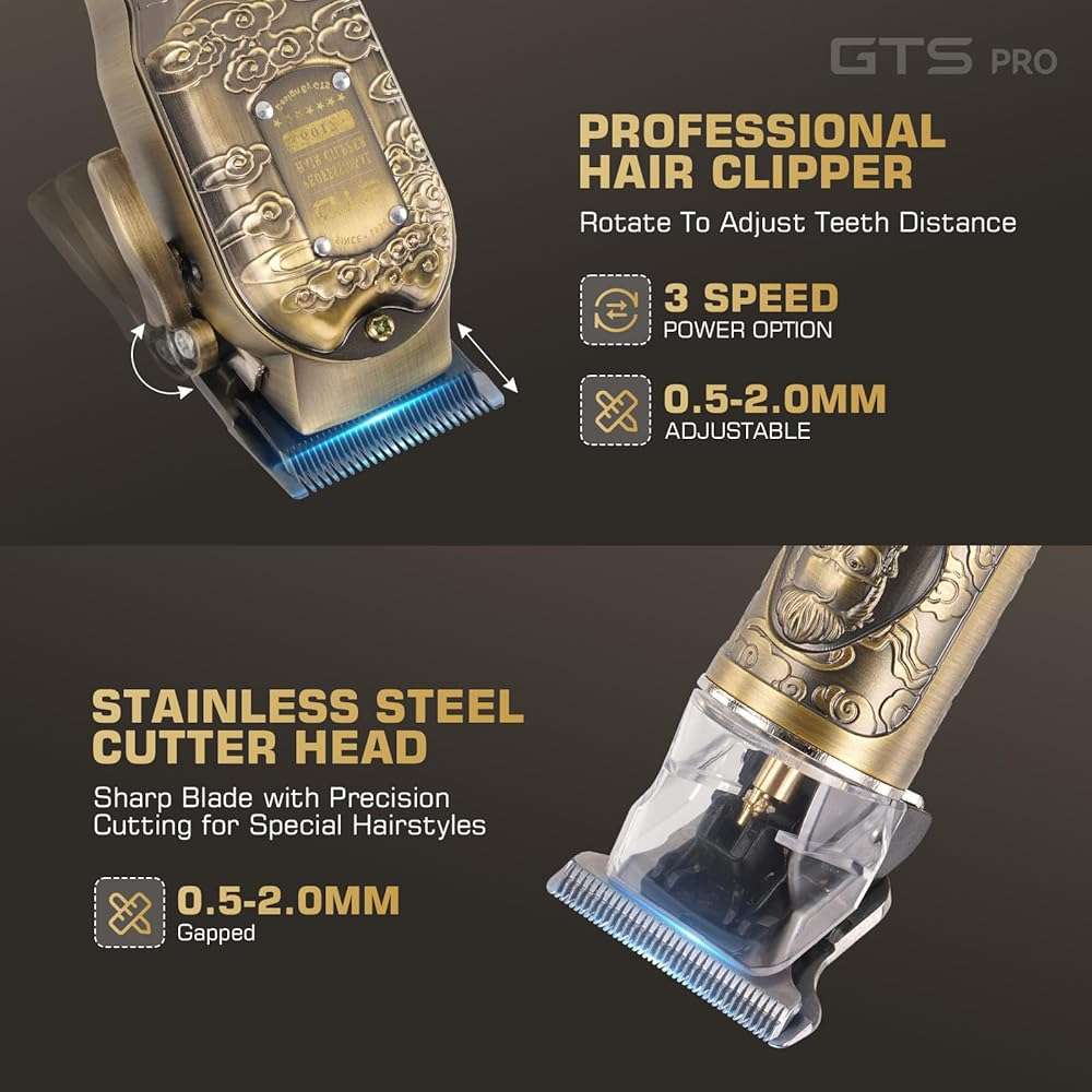GTSPROProfessional Hair Clippers for Men – Cordless Barber Clippers with LCD Display, Precision Trimmer & Travel Case – Gifts for Men Husband Father - Image 2