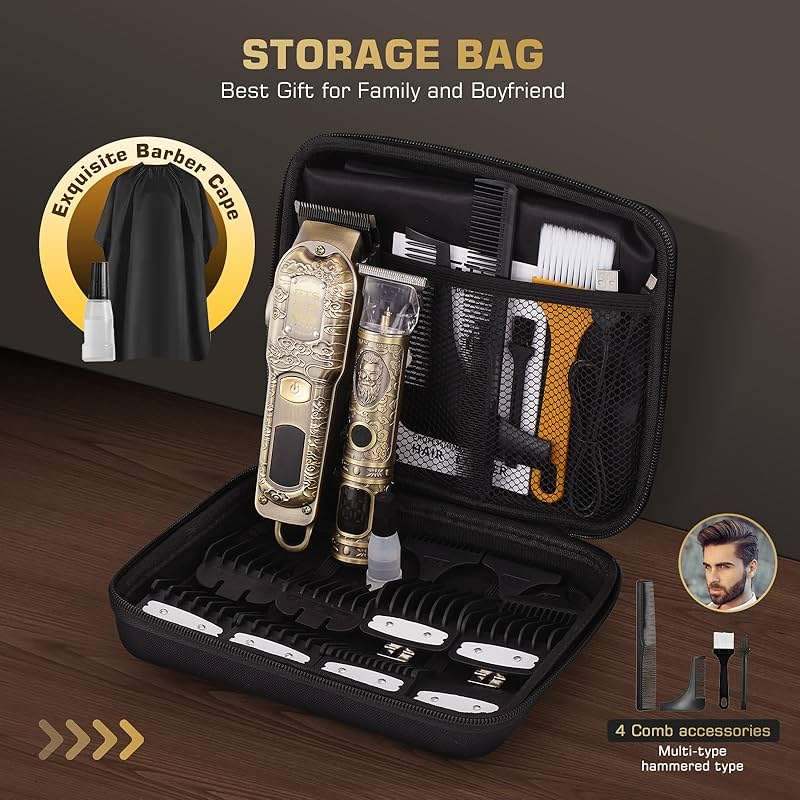 GTSPROProfessional Hair Clippers for Men – Cordless Barber Clippers with LCD Display, Precision Trimmer & Travel Case – Gifts for Men Husband Father - Image 4