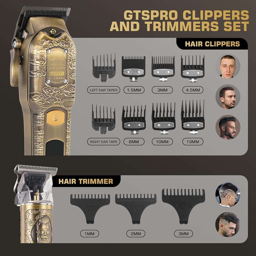GTSPROProfessional Hair Clippers for Men – Cordless Barber Clippers with LCD Display, Precision Trimmer & Travel Case – Gifts for Men Husband Father - Image 6