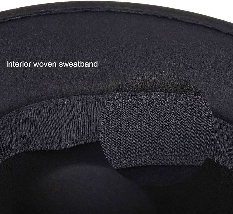 AQOKKA Classic Felt Fedora Hats for Men Women Wool Floppy Wide Brim Panama Hat with Belt Buckle - Image 5