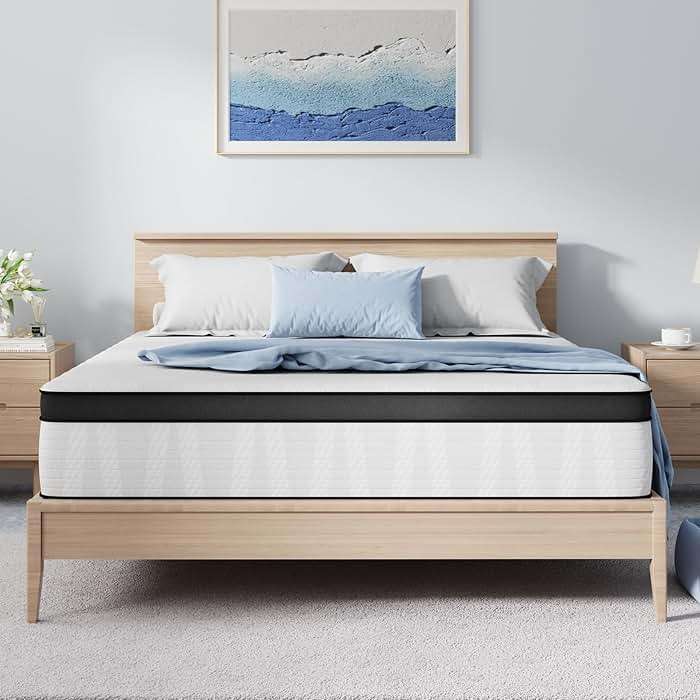 Avenco Queen Mattress, 12 Inch Medium Firm Queen Size Mattress in a Box, Hybrid Mattresses with Smarts™ Coil Pocket Springs for Motion Isolation, Strong Edge Support, CertiPUR-US Certified - Image 1