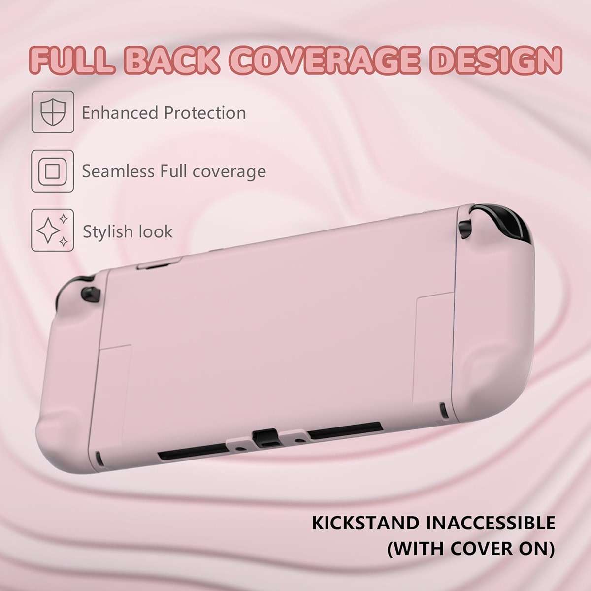 PlayVital Hard Case for Nintendo Switch 2 with Extra Stand & Thumb Grip Caps | Split Design, Dockable Protective Full-Body Shell Cover for Nintendo Switch 2 | Solid Color Series, Cherry Blossoms Pink - Image 5