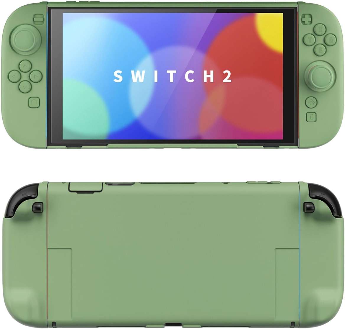 PlayVital Hard Case for Nintendo Switch 2 with Extra Stand & Thumb Grip Caps | Split Design, Dockable Protective Full-Body Shell Cover for Nintendo Switch 2 | Solid Color Series, Matcha Green - Image 1
