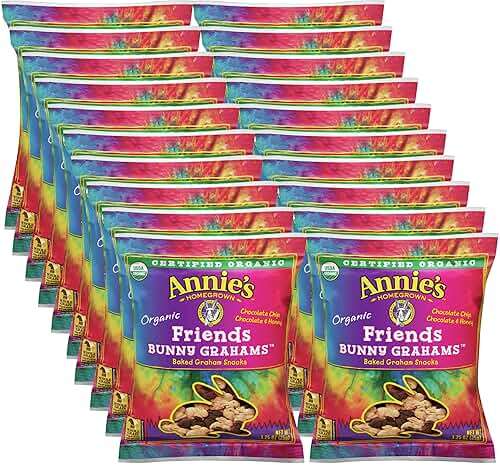 Annie's Organic Friends Bunny Grahams - Pack of 20 - Delicious Baked Grahams - Chocolate Chip and Chocolate Honey Flavors - Certified Organic - Image 1