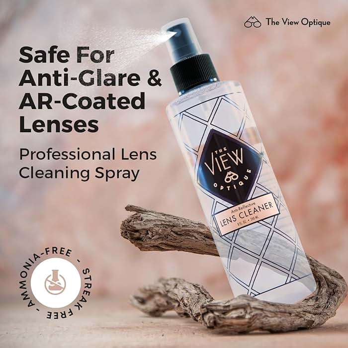 the view optique Anti-Reflective Safe Lens Cleaner Spray Kit – (1) 8oz Glasses Cleaner Spray & (26) Pre-Moistened Lens Wipes for Eyeglasses, Sunglasses, Lenses, Screens & Camera Cleaning Kit - Image 6