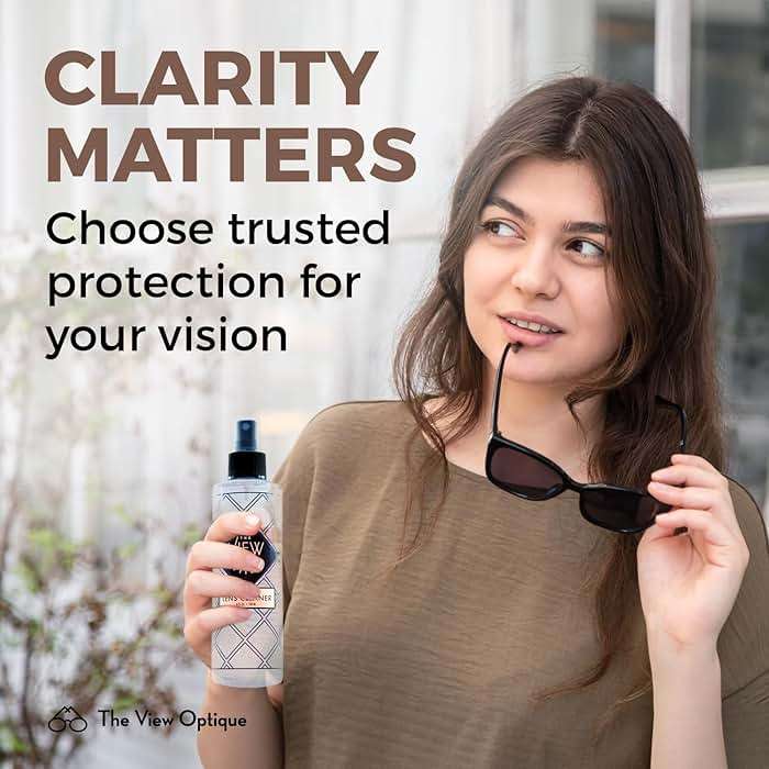 the view optique Anti-Reflective Safe Lens Cleaner Spray Kit – (1) 8oz Glasses Cleaner Spray & (26) Pre-Moistened Lens Wipes for Eyeglasses, Sunglasses, Lenses, Screens & Camera Cleaning Kit - Image 7