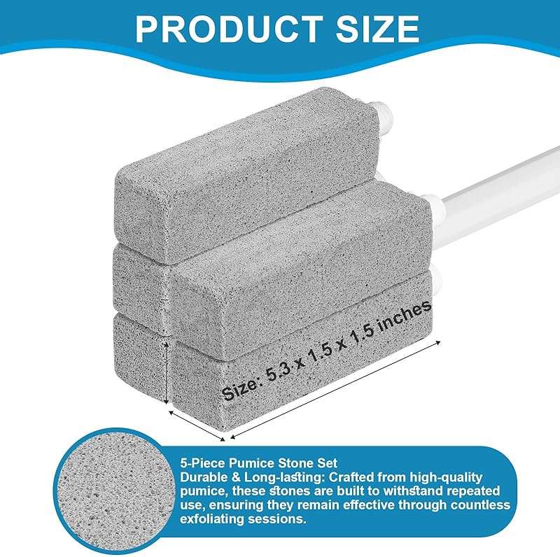 5 Packs Pumice Cleaning Stone with Extra Long Handle, Pumice Stone for Toilet Bowl Clean for Cleaning Toilets, Bathtubs, Grills, Swimming Pools, Sinks - Image 3