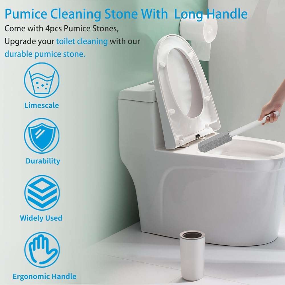 5 Packs Pumice Cleaning Stone with Extra Long Handle, Pumice Stone for Toilet Bowl Clean for Cleaning Toilets, Bathtubs, Grills, Swimming Pools, Sinks - Image 5