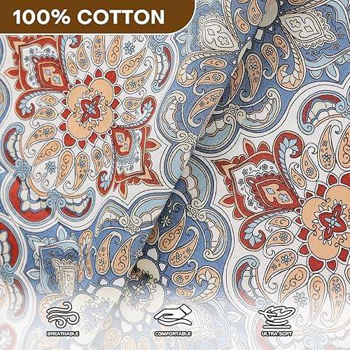 100% Cotton Floor Futon Mattress Cover (Only Cover), Soft Skin-Friendly Washable Zippered Futon Cover for Traditional Japanese Floor Futon Mattress, Tatami Mattress Dustproof Cover (Twin, Flower) - Image 2