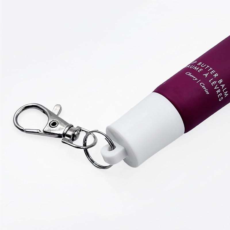 CAVEKEAP 4 Pcs Keychain Cap For Summer Fridays 0.5 Oz Lip Balm, Portable Holder Keychain Cap For Lip Repair Tubes White red pink - Image 5