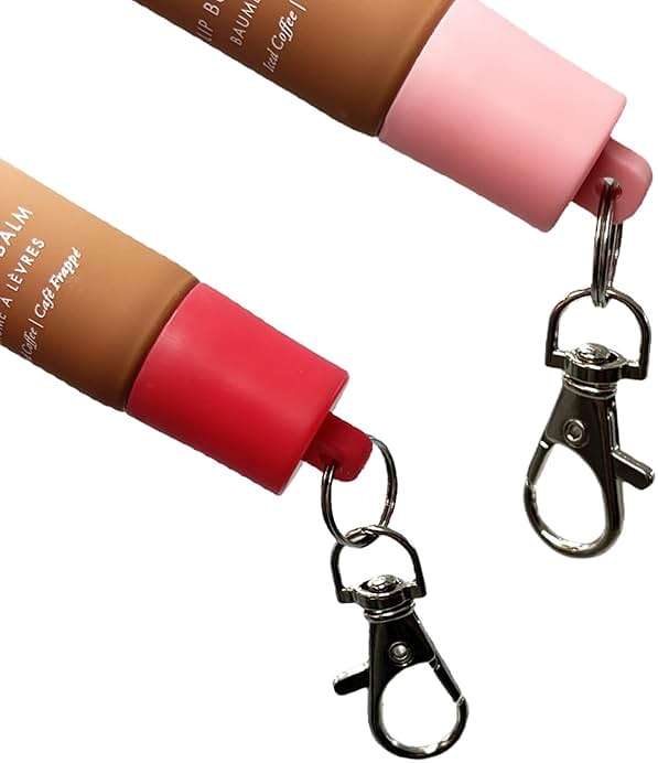 CAVEKEAP 4 Pcs Keychain Cap For Summer Fridays 0.5 Oz Lip Balm, Portable Holder Keychain Cap For Lip Repair Tubes White red pink - Image 6