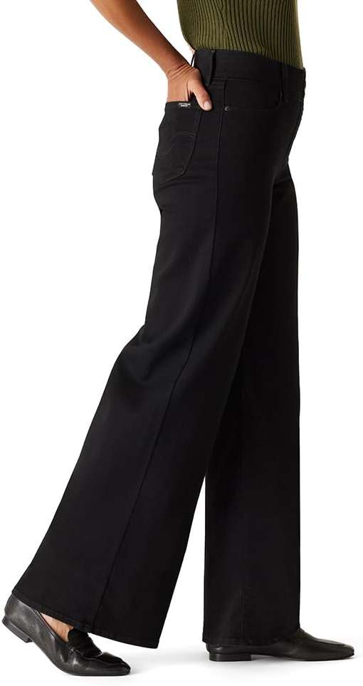 Levi Strauss Signature Gold Women's Totally Shaping Ultimate Pull-on Wide-Leg Jean Mid Rise Stretch Denim (Available in Plus) - Image 3
