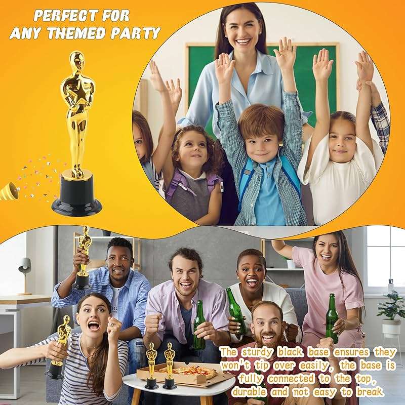 Cotiny 30 Pcs 6 Inch Gold Star Award Trophies Plastic Trophies Award Statues for Classroom Rewards Appreciation Gift Award Ceremony Supplies - Image 5