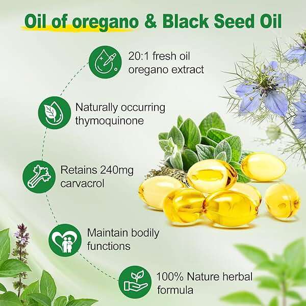 SIGNILIFE Oil of Oregano with Black Seed Oil, 6000mg Oregano Oil Capsules for Immune Support with High Carvacrol & Thymoquinone, Antioxidant, Non-GMO, Gluten Free, 150 Softgels - Image 4