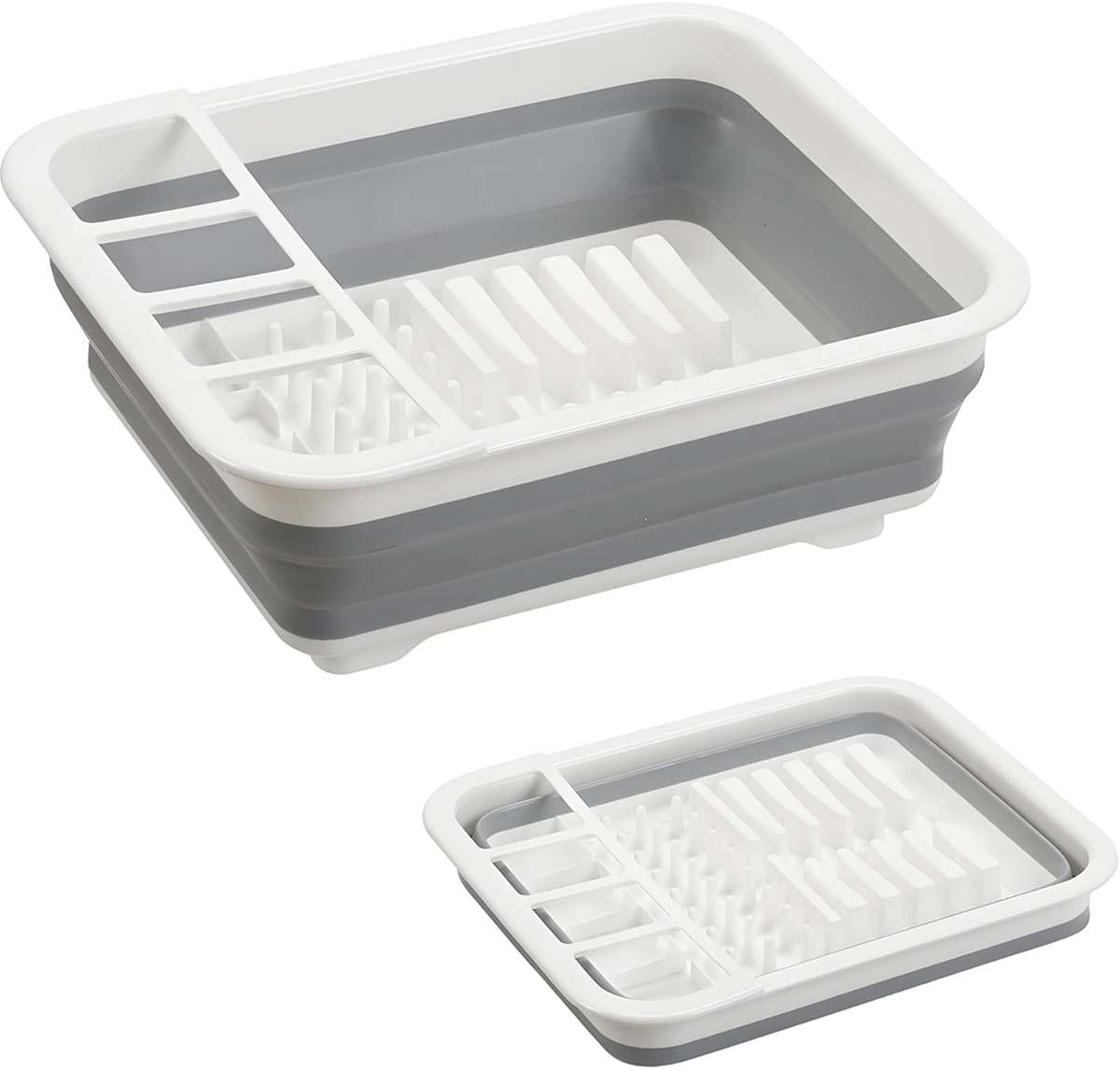 Collapsible Dish Drying Rack, Foldable Dinnerware Drainer Organizer for Storage Kitchen Counter RV Accessories Portable Rack Holders for Dishes Plates and Cups Camping Travelling Space Saver Essential - Image 1