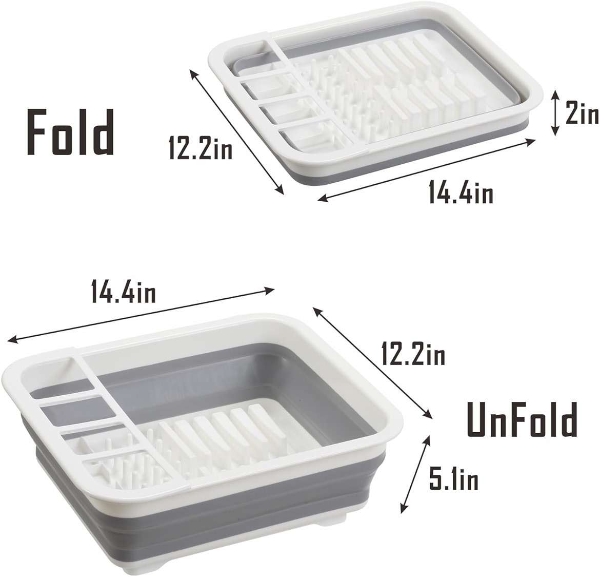 Collapsible Dish Drying Rack, Foldable Dinnerware Drainer Organizer for Storage Kitchen Counter RV Accessories Portable Rack Holders for Dishes Plates and Cups Camping Travelling Space Saver Essential - Image 3