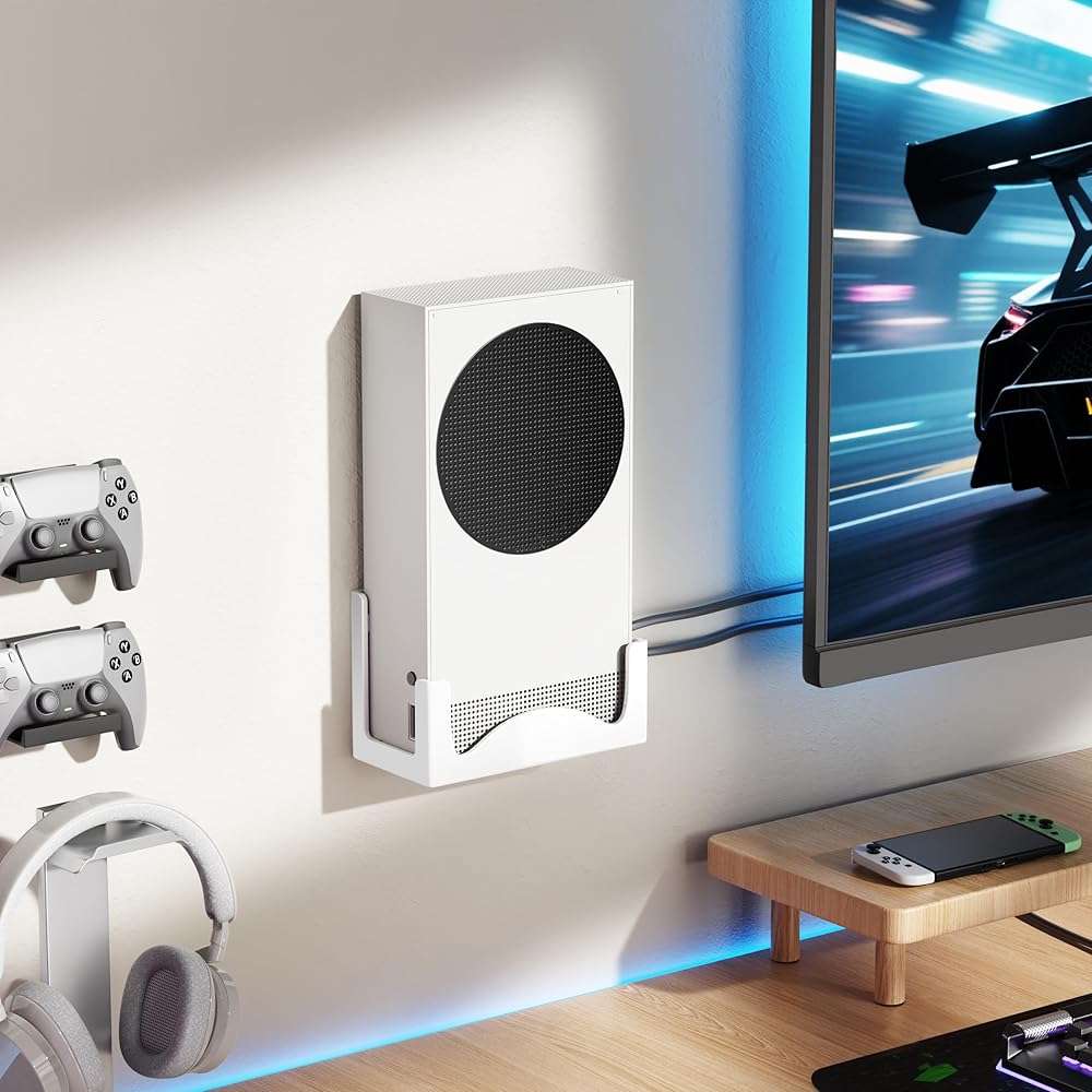 Josmimic Wall Mount for Xbox Series S – Metal Console Holder with Ventilated Base and Anti-Scratch Pads – Space-Saving Wall Bracket for Xbox S with Easy Installation and Heat Dissipation Design - Image 8