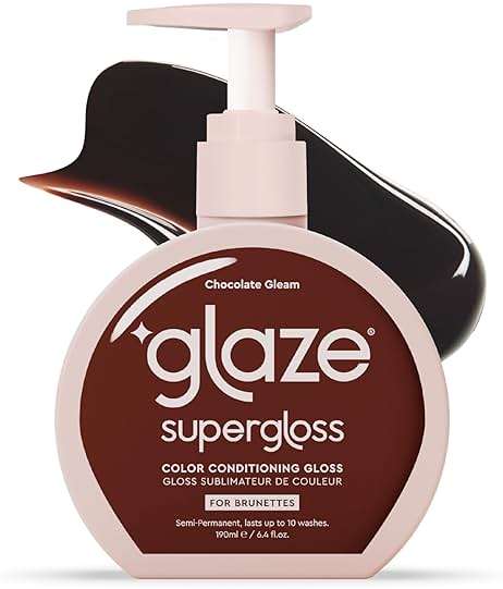 Glaze Supergloss Color Conditioning Gloss – Hydrating Semi-Permanent Color Hair Gloss & Shine Boost – For Dark Brown Hair – 6.4 Fl Oz - Chocolate Gleam - Image 1