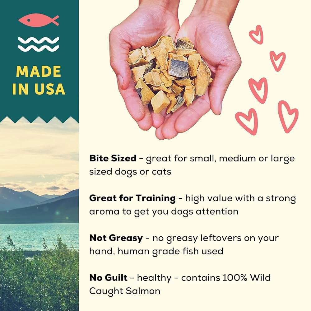 A Better Treat - Freeze Dried Salmon Dog Treats, Wild Caught, Single Ingredient | Natural High Value | Gluten Free, Grain Free, High Protein, Diabetic - Image 4