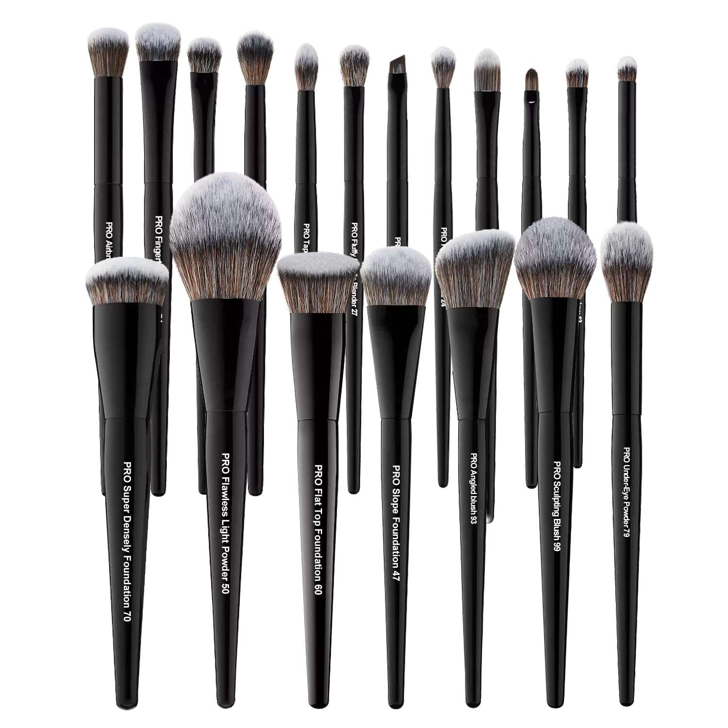 Bueart Design 19Pcs Professional Grade Labeled Makeup Brushes Set, Large Foundation Powder Contour Concealer eyeshadow Blush EyeLiner Make up Brushes,Premium Synthetic hair,Vegan Cruelty-free - Image 1