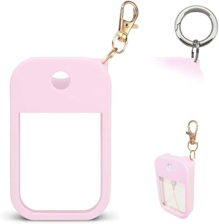 1 PC Soft Silicone Case for Touchland Power Mist (1FL. OZ./30 mL), Protective and Stylish Case with Keychain Compatible with Touchland Hand Sanitizer Spray (Pink) - Image 1
